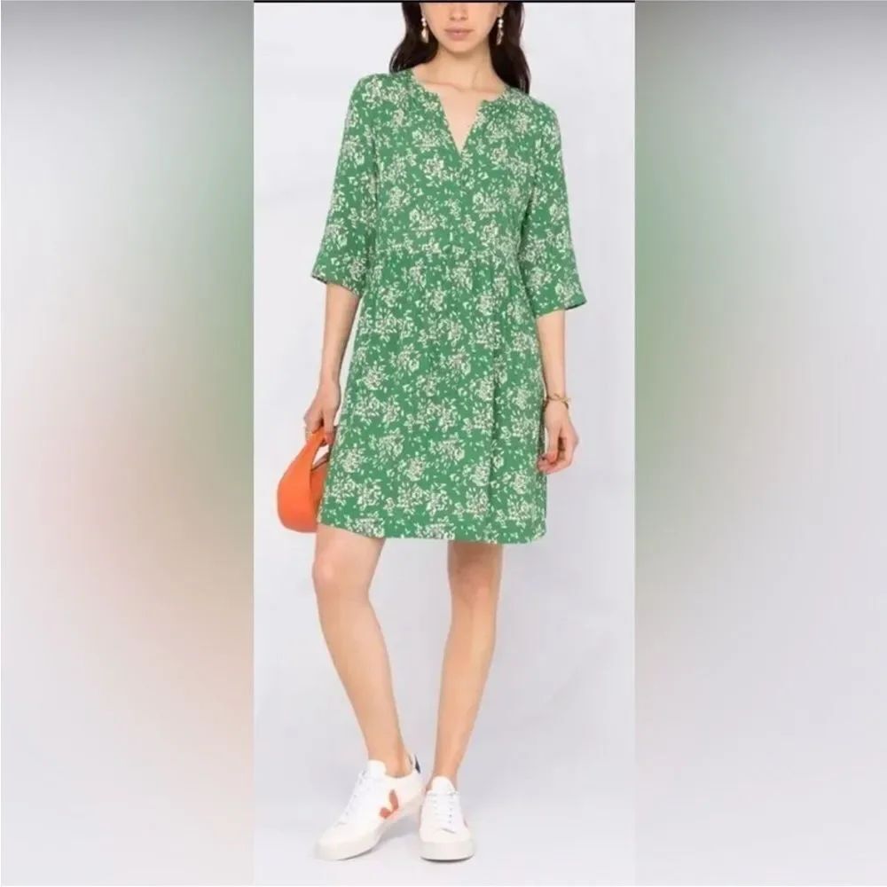 BA&SH Green Vlada floral print dress Women’s size 4 Small